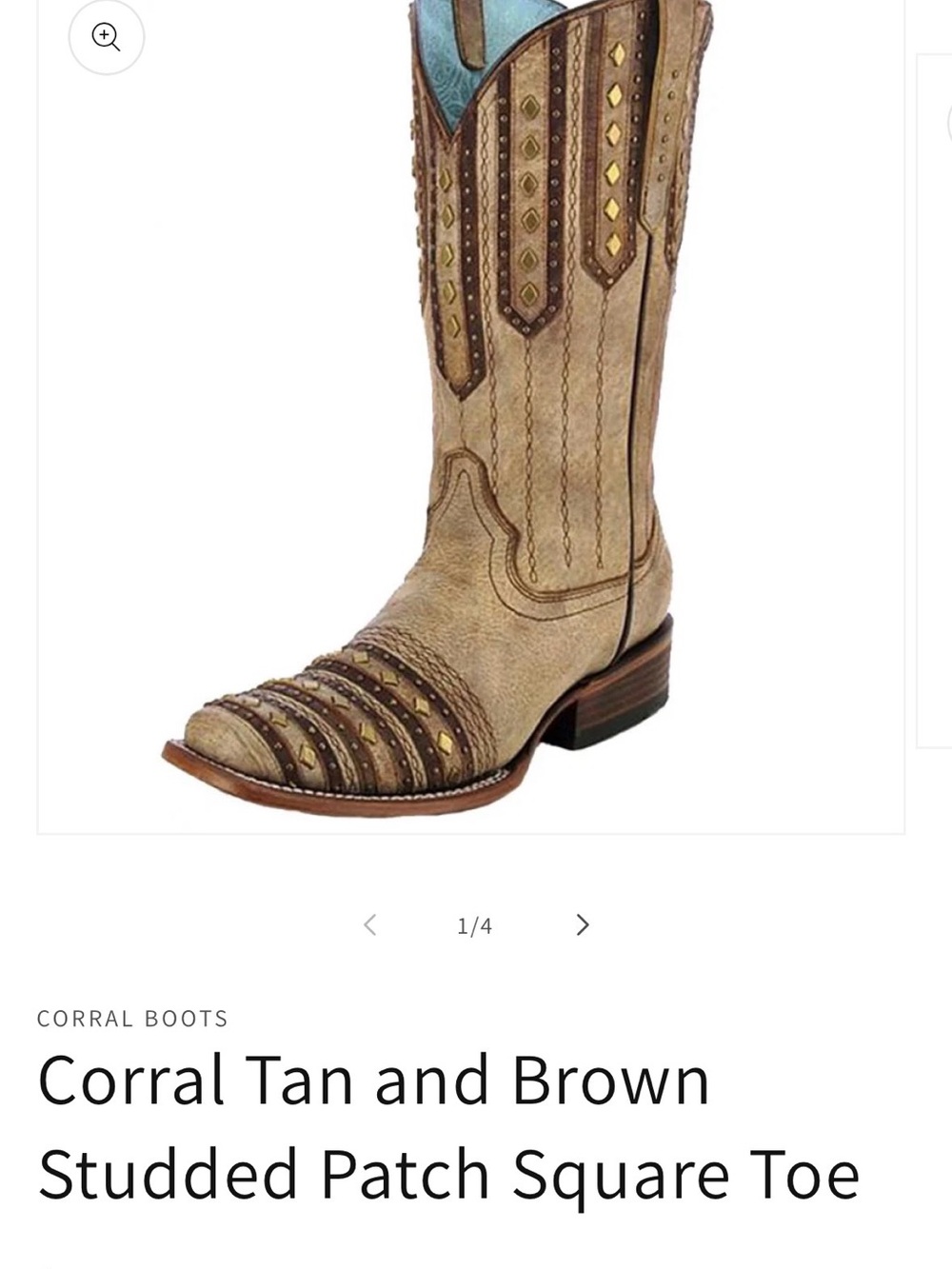 Corral Boots Classic Ladies Tan Embroidered Western Boots - Picture 9 of 9